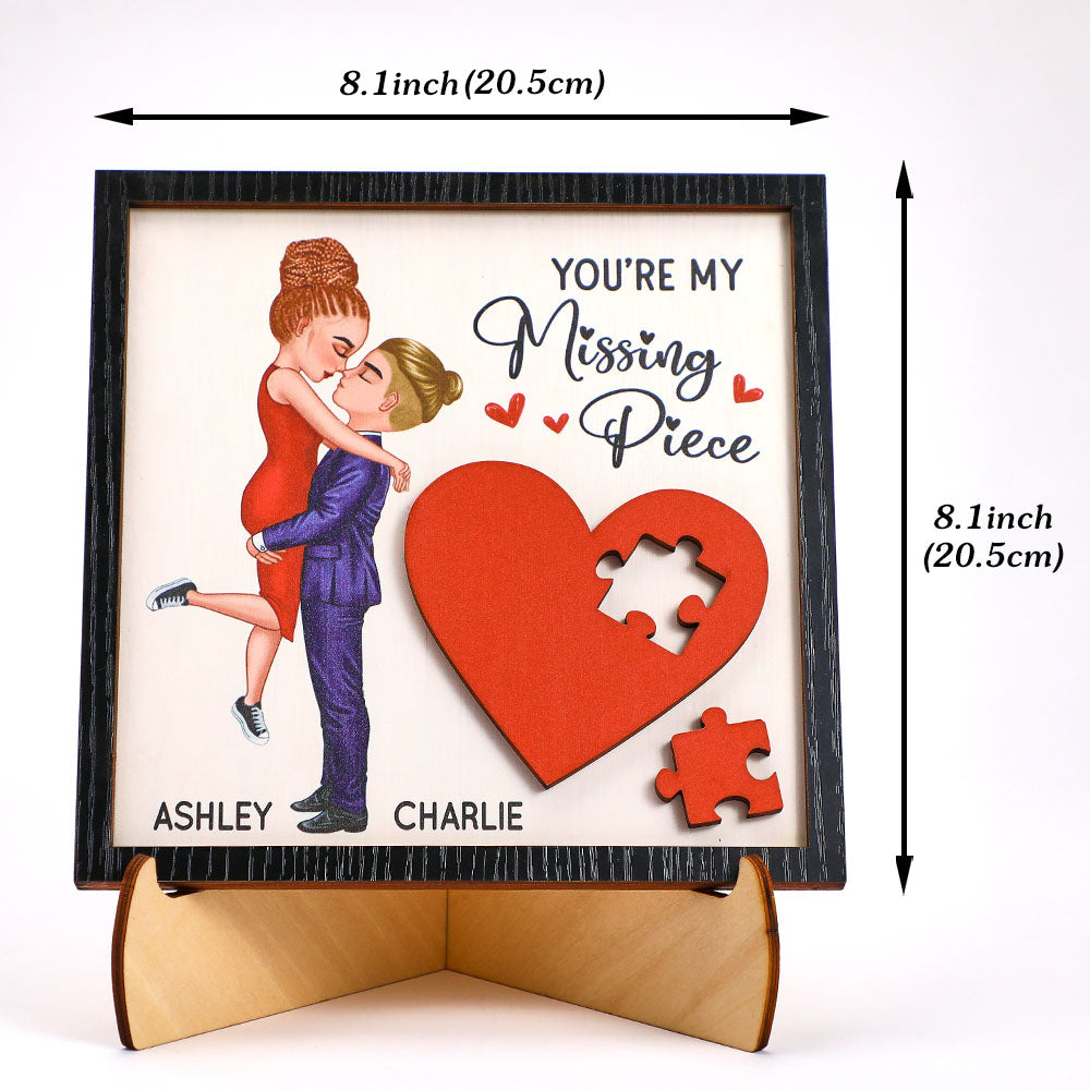 Gifts for Her/Him Personalized Wooden Plaque You Are My Missing Piece