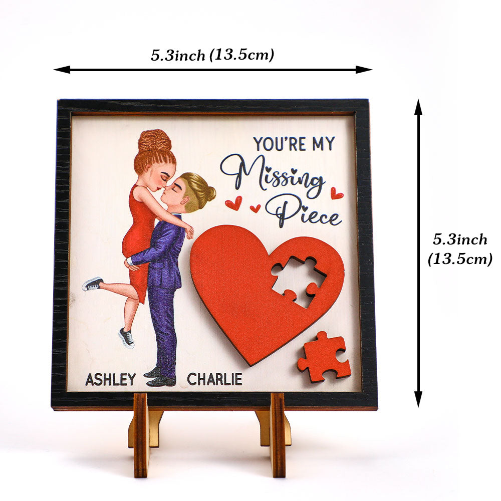 Gifts for Her/Him Personalized Wooden Plaque You Are My Missing Piece