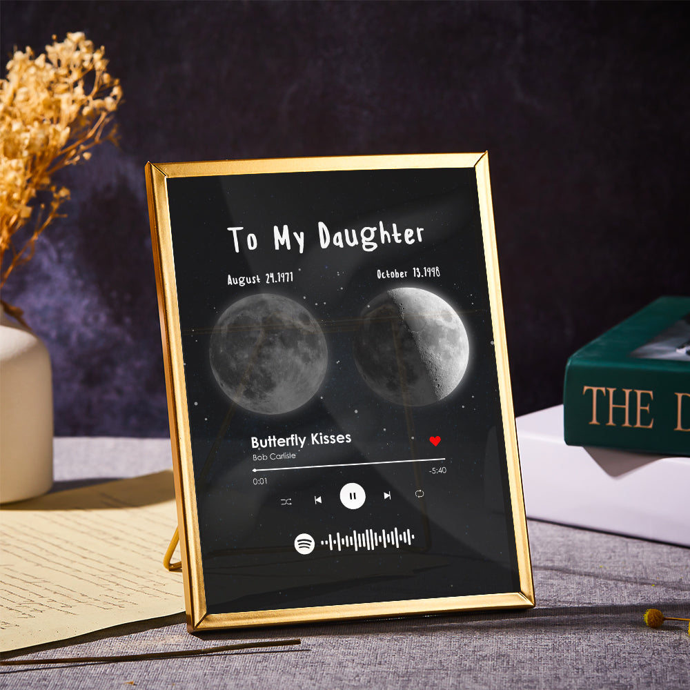 To My Mom Spotify Plaque Gift for Mom Custom Moon Shape Shadow Music Code Decor