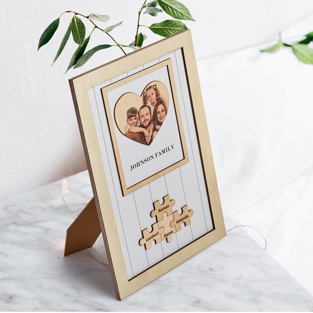 Mothers Day Frames Personalised Gift for Family Wooden Heart Photo Frame