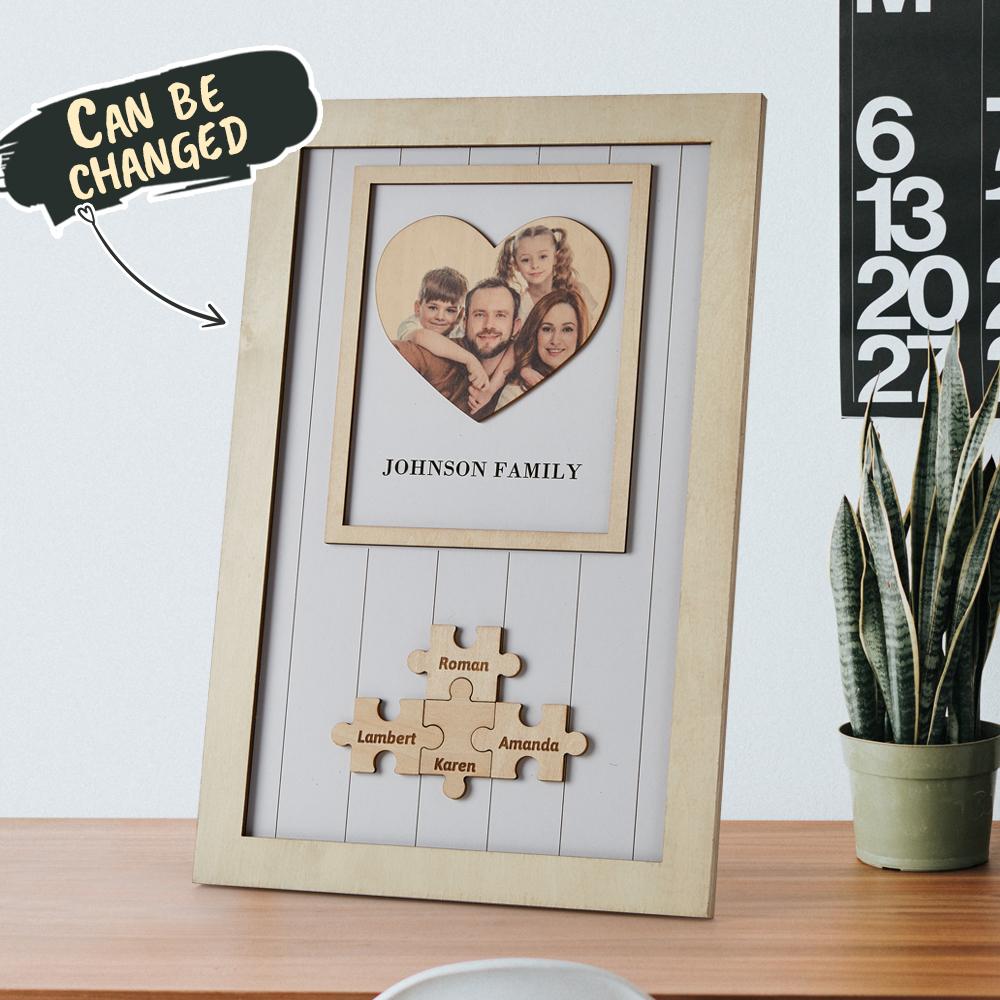 Mothers Day Frames Personalised Gift for Family Wooden Heart Photo Frame