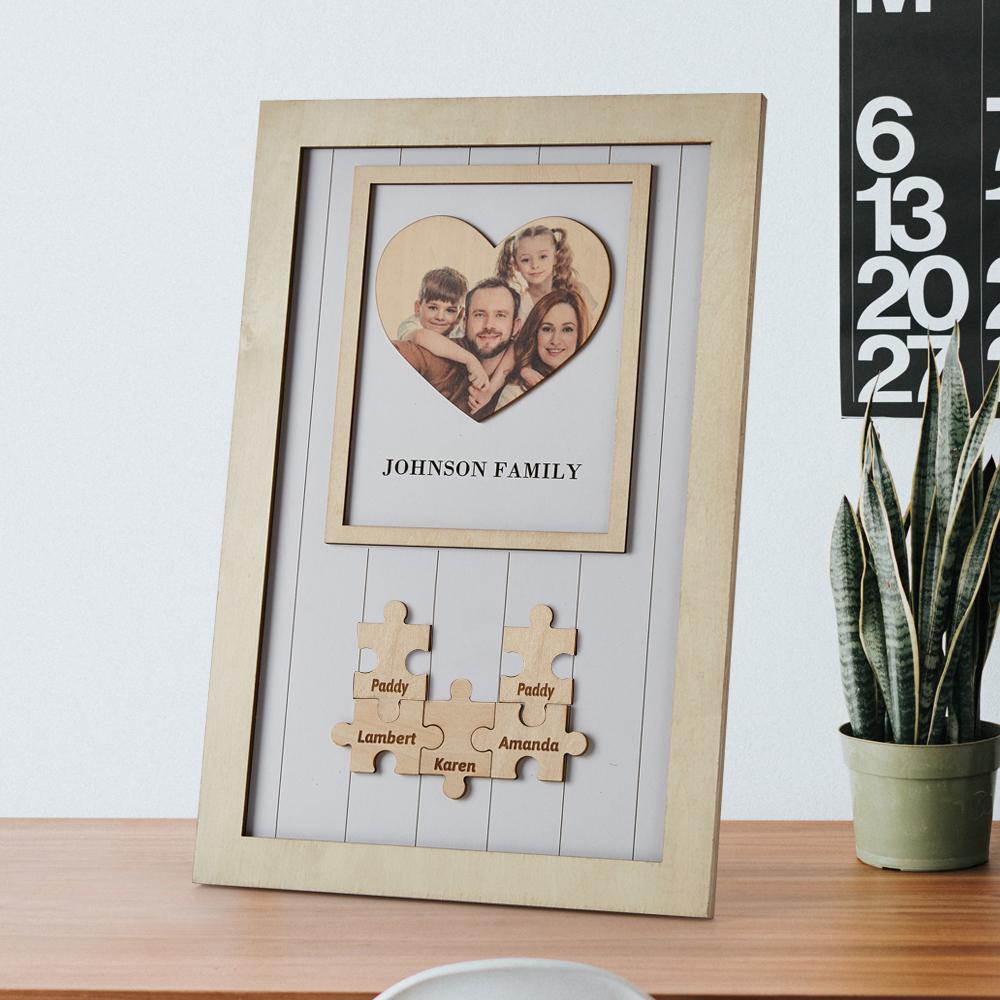 Mothers Day Frames Personalised Gift for Family Wooden Heart Photo Frame