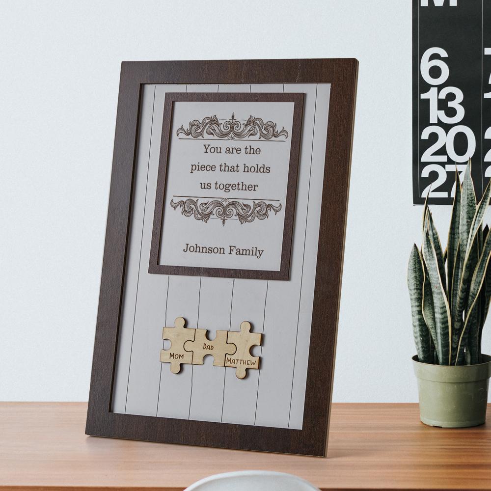 Mom Piece That Holds Us Together Frame Mum Puzzle Sign Gift for Mom