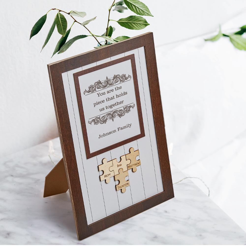 Mom Piece That Holds Us Together Frame Mum Puzzle Sign Gift for Mom