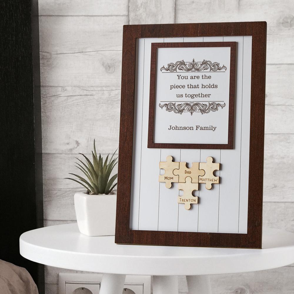 Mom Piece That Holds Us Together Frame Mum Puzzle Sign Gift for Mom