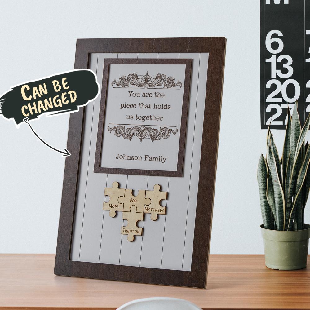 Mom Piece That Holds Us Together Frame Mum Puzzle Sign Gift for Mom