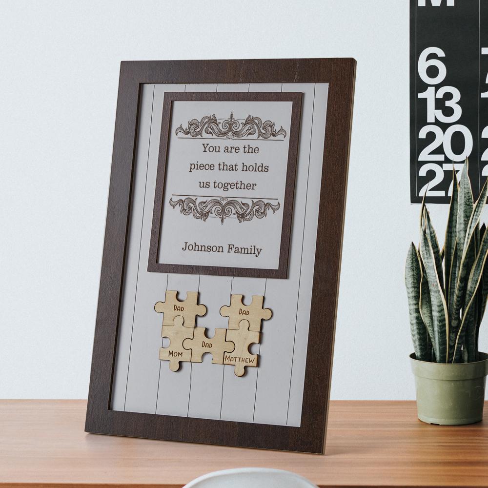 Mom Piece That Holds Us Together Frame Mum Puzzle Sign Gift for Mom