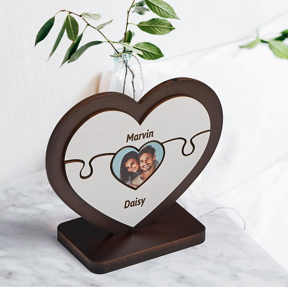 Mothers Day Box Frames Personalised Name Heart Wooden Puzzle Ornaments