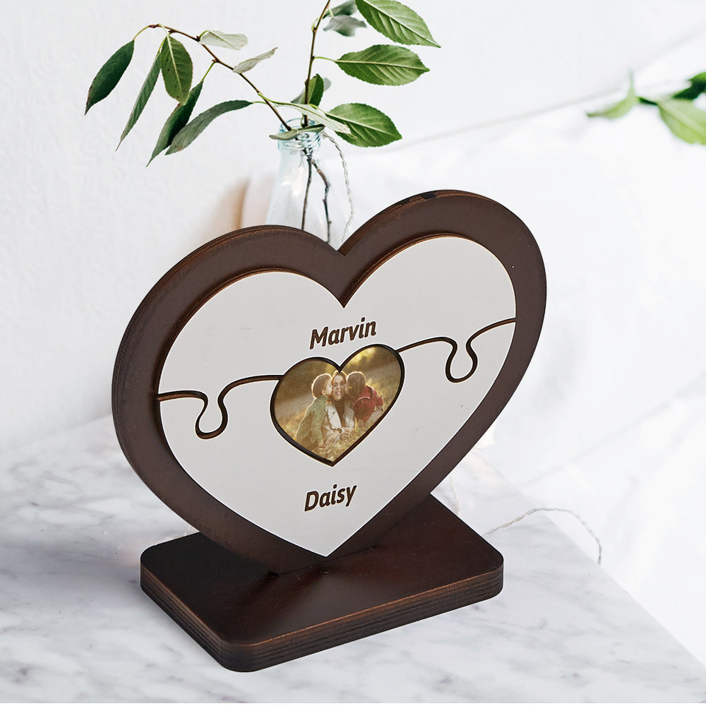 Gift for Mom Personalised Heart Wooden Table Frame