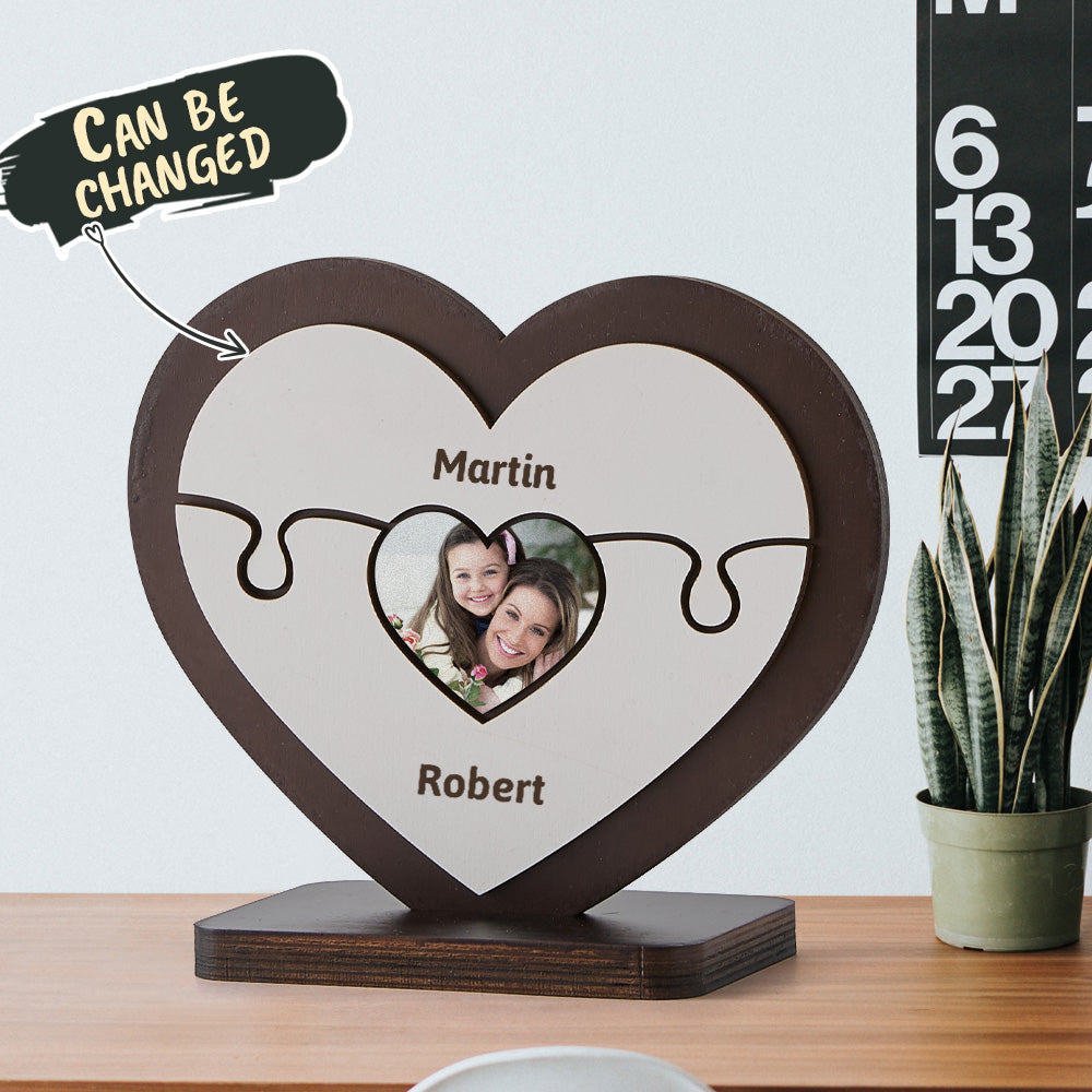 Gift for Mom Personalised Heart Wooden Table Frame