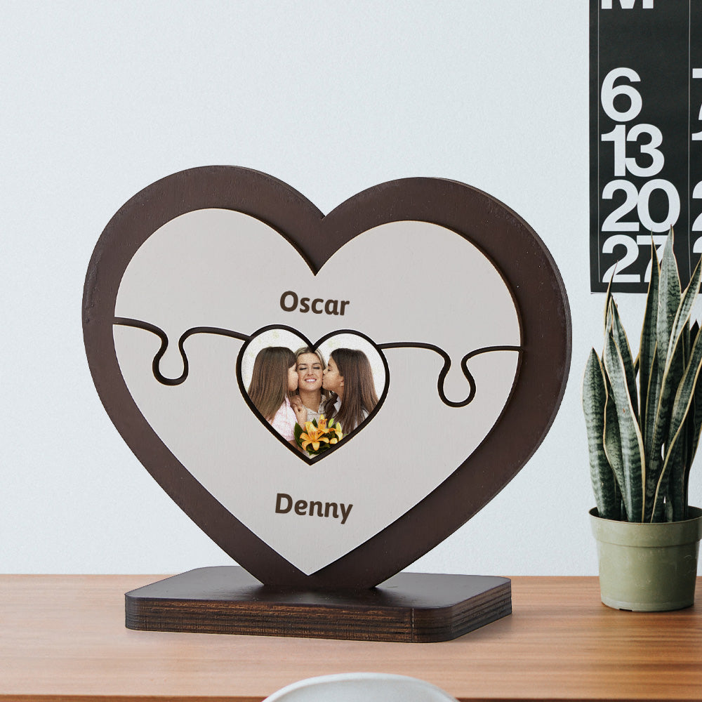 Gift for Mom Personalised Heart Wooden Table Frame