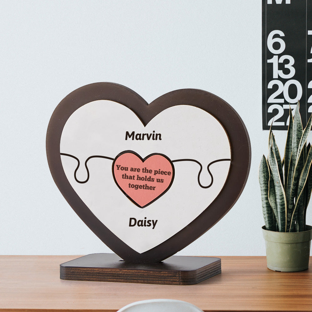 Gift for Mom Personalised Heart Wooden Table Frame