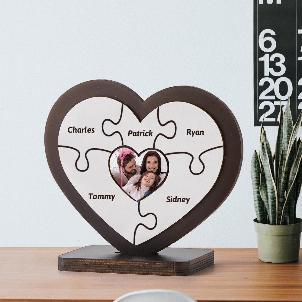 Mothers Day Box Frames Personalised Name Heart Wooden Puzzle Ornaments