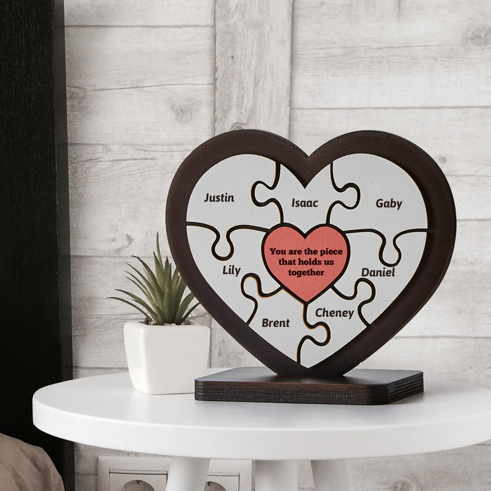 Gift for Mom Personalised Heart Wooden Table Frame