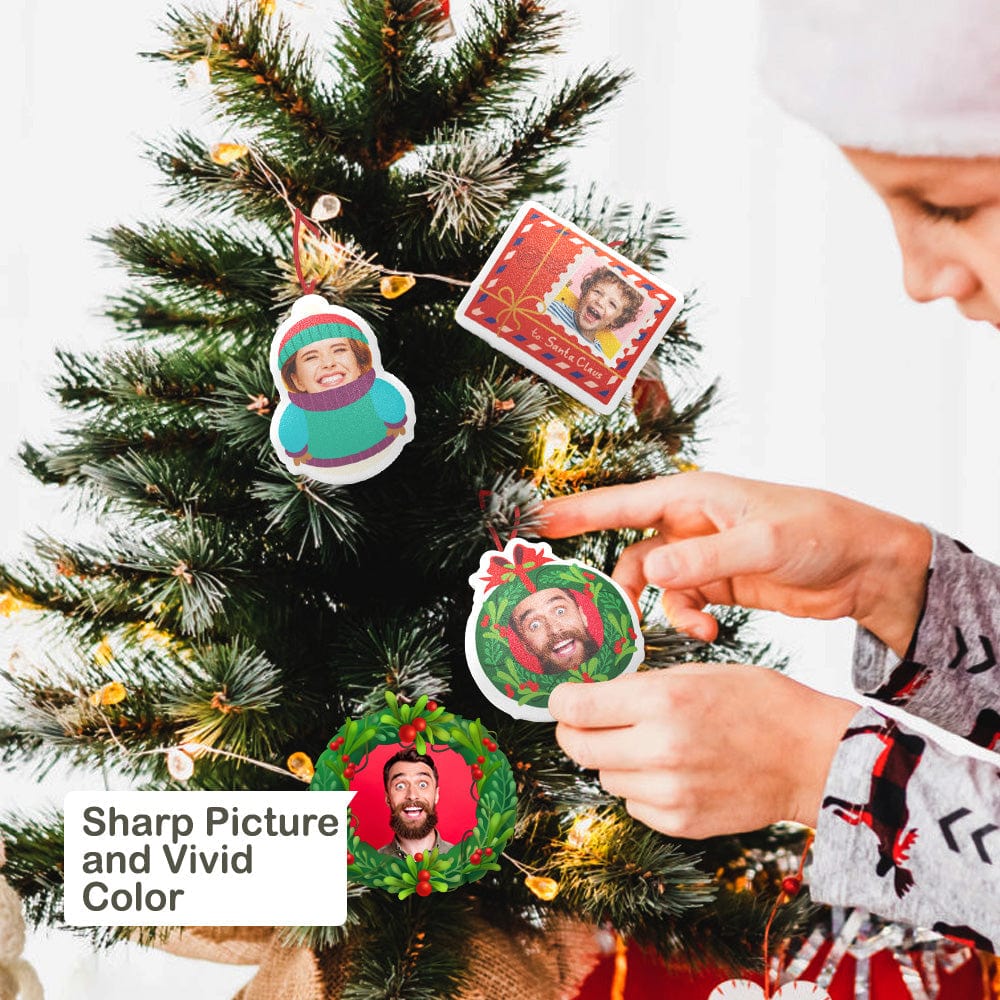 Xmas Suprise Gifts Christmas Photo Hanging Decorations Blind Box Custom Face Christmas Hanging Ornaments