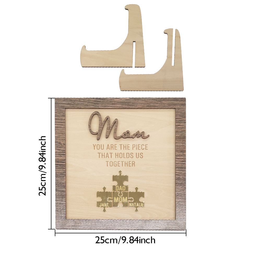 Personalized Mom Puzzle Plaque You Are the Piece That Holds Us Together Mother's Day Gift