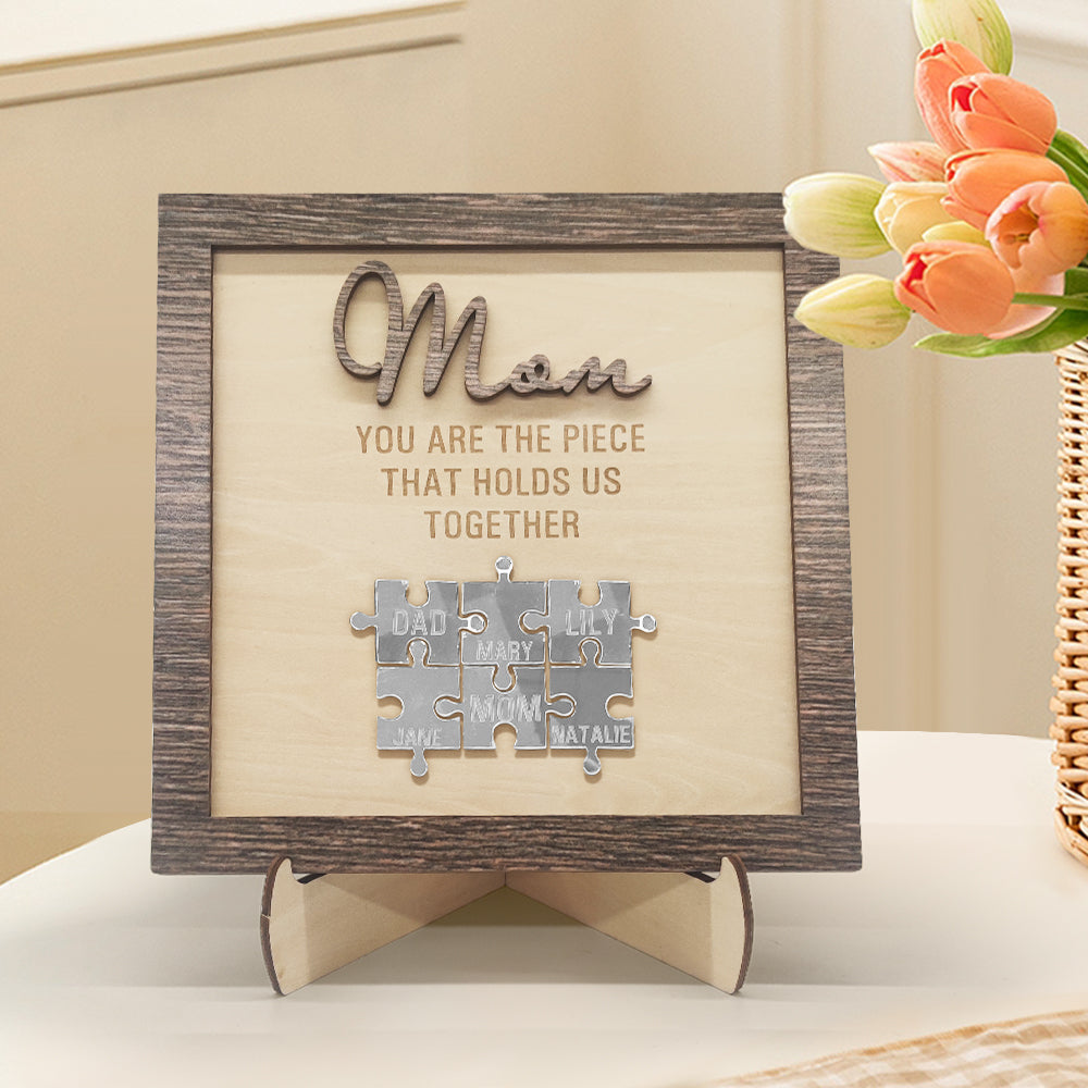 Personalized Mom Puzzle Plaque You Are the Piece That Holds Us Together Mother's Day Gift