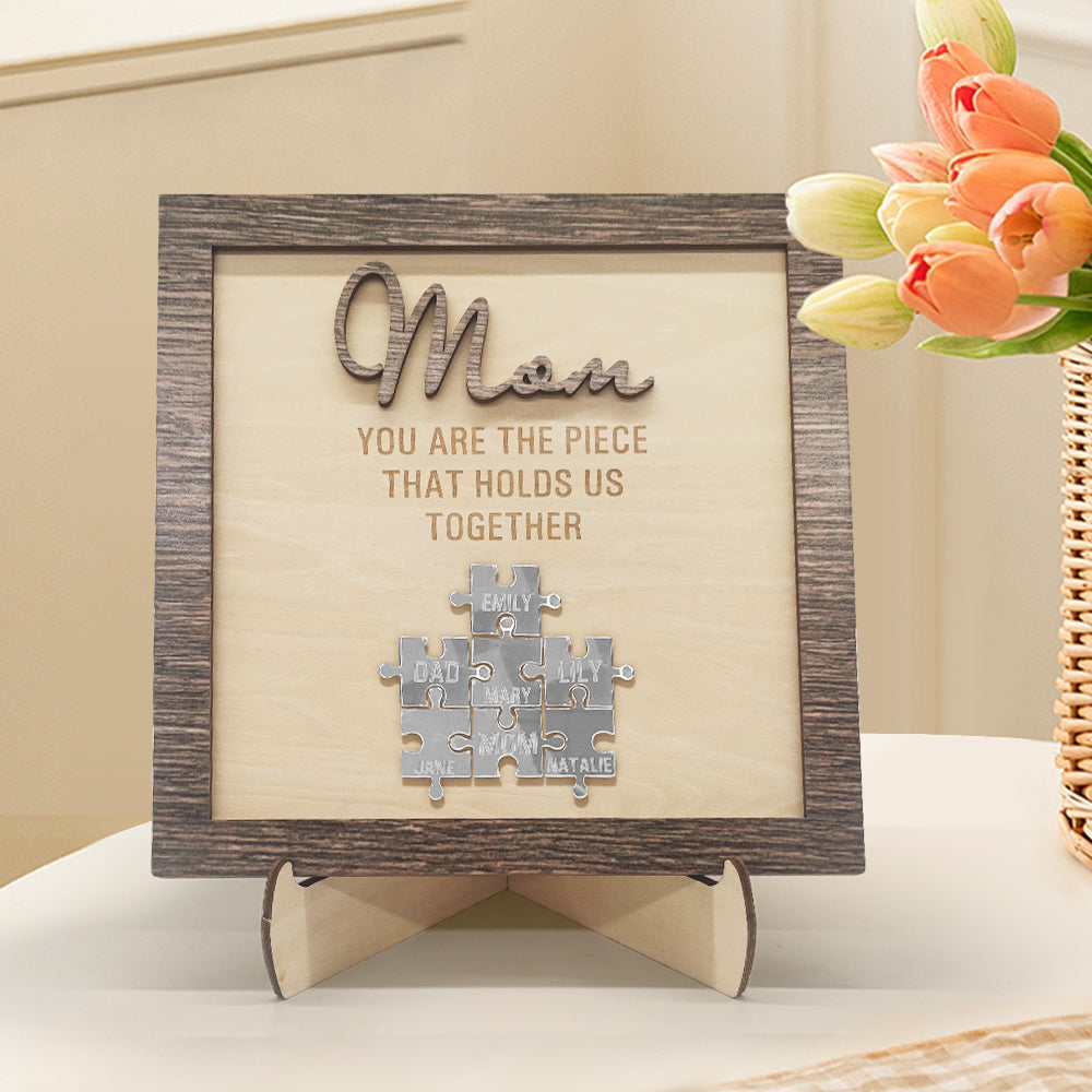 Personalized Mom Puzzle Plaque You Are the Piece That Holds Us Together Mother's Day Gift