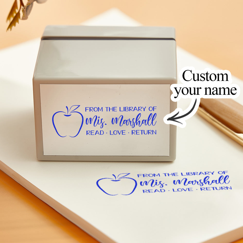 Custom Teacher Stamp Personalized Classroom Library of Stamp for Teacher Gifts