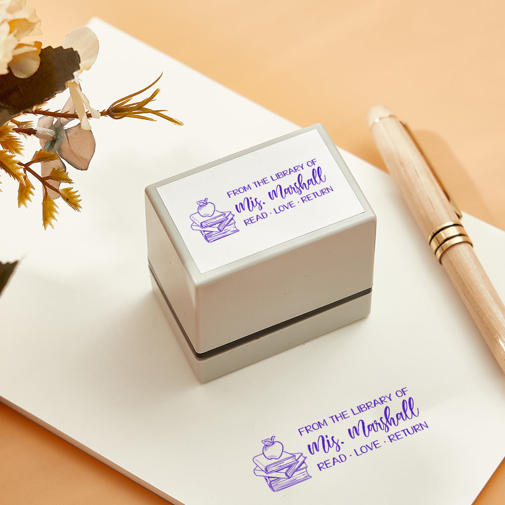 Custom Teacher Stamp Personalized Classroom Library of Stamp for Teacher Gifts