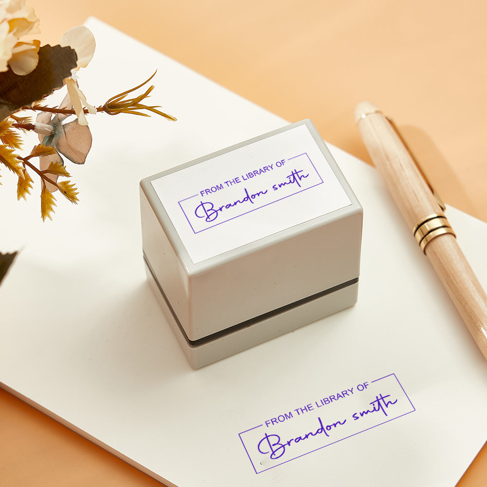 Custom Teacher Stamp Personalized From the Library of Book Stamp Gifts for Teacher