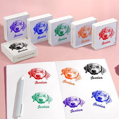 Custom Portrait Stamps Personalized Funny Pet Stamp Gift for Him and Her - mysiliconefoodbag