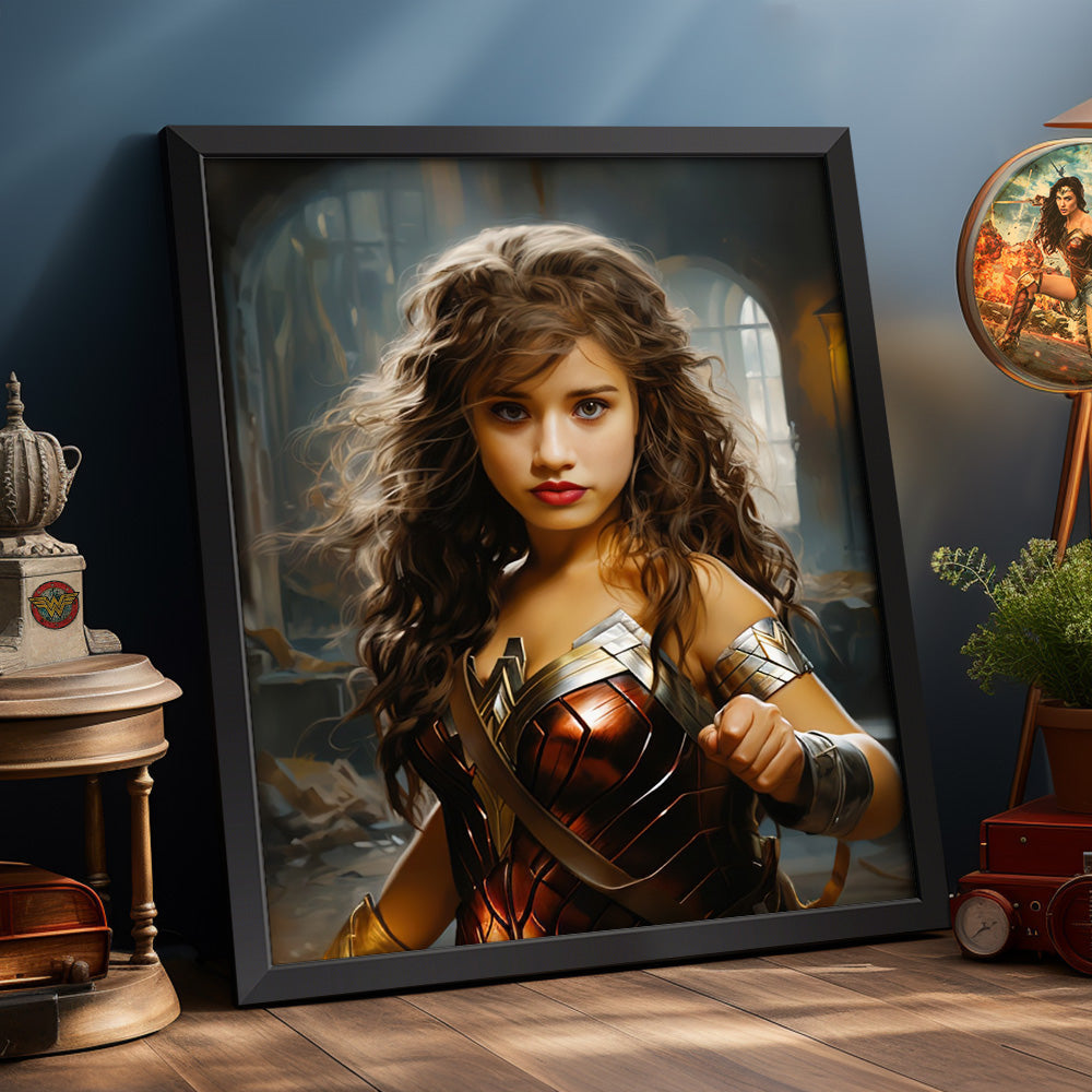 Custom Face Wonder Woman Frame Gifts for Her Personalized Portrait from Photo