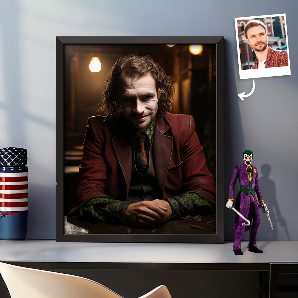 Personalized Face Joker Frame Gifts for Him Custom Portrait from Photo