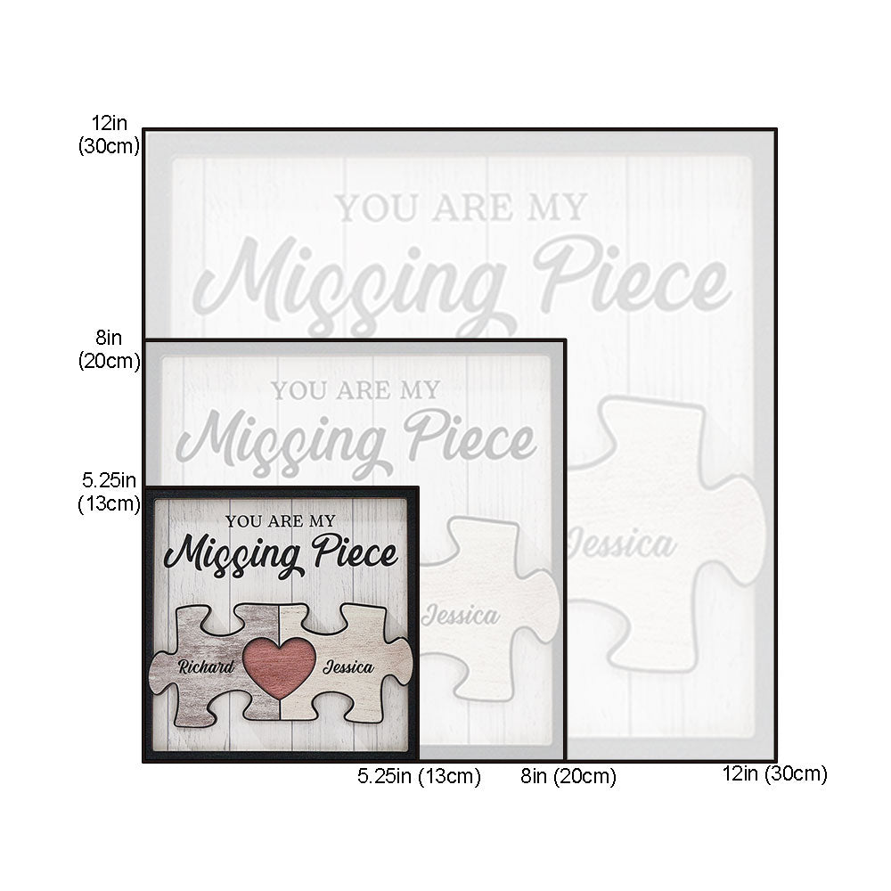 Custom You're My Missing Piece Ornament Personalized Puzzle Pieces Couple Wood Plaque Gifts for Couples