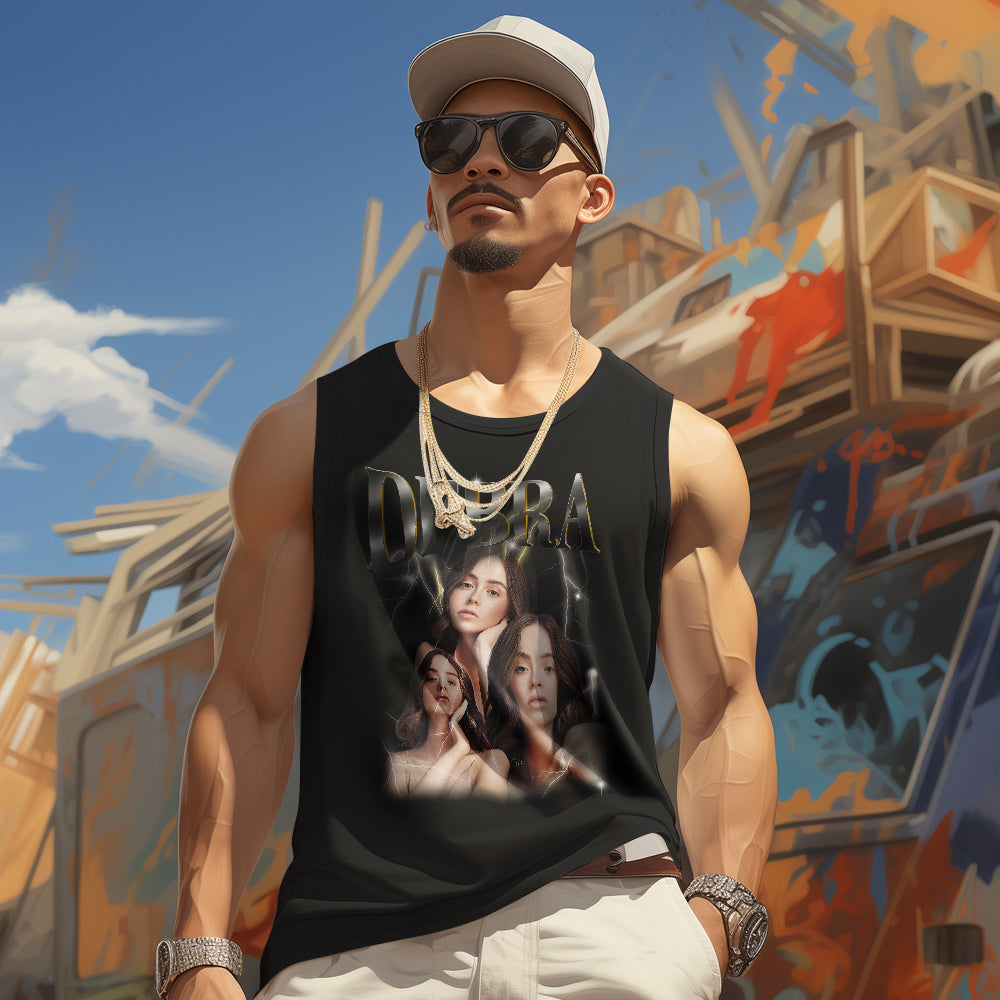 Custom Face Vintage Tank Tops Men's Sleeveless Shirt Print Your Own Text