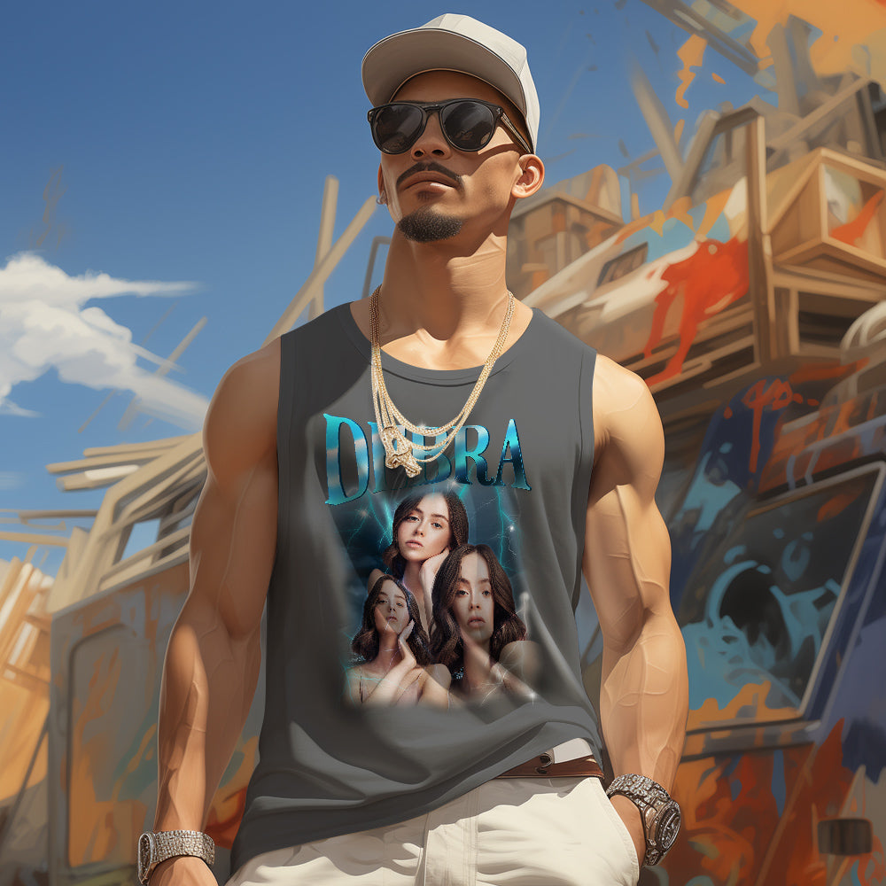 Custom Face Vintage Tank Tops Men's Sleeveless Shirt Print Your Own Text