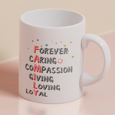 Crossword Acrostic Poem Mug for Family