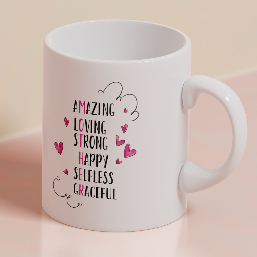 Crossword Acrostic Mug for Mom, Mother's Day Gift