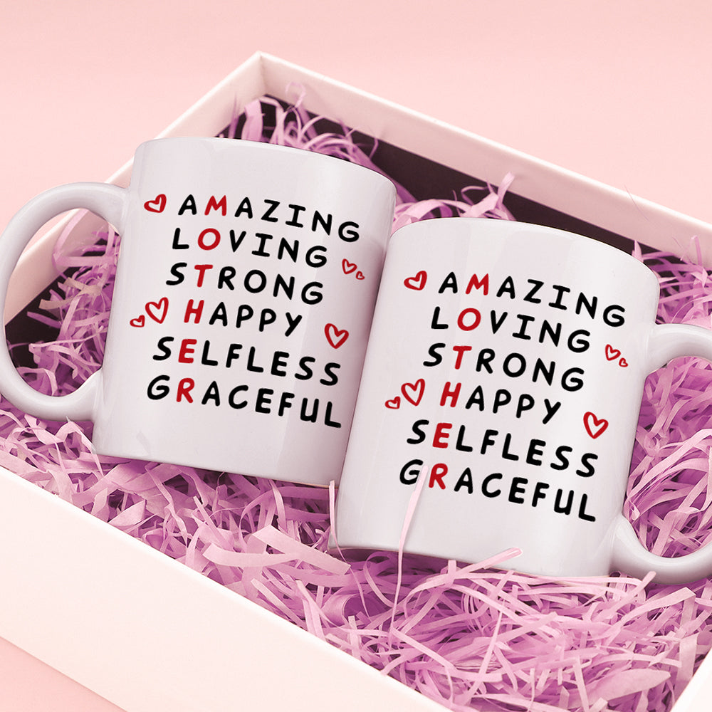 Crossword Acrostic Gift Mug for Mom, Mother's Day Gift