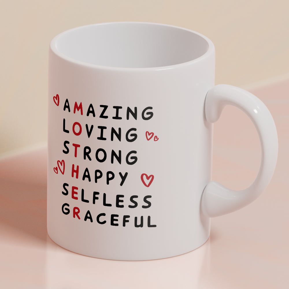 Crossword Acrostic Gift Mug for Mom, Mother's Day Gift