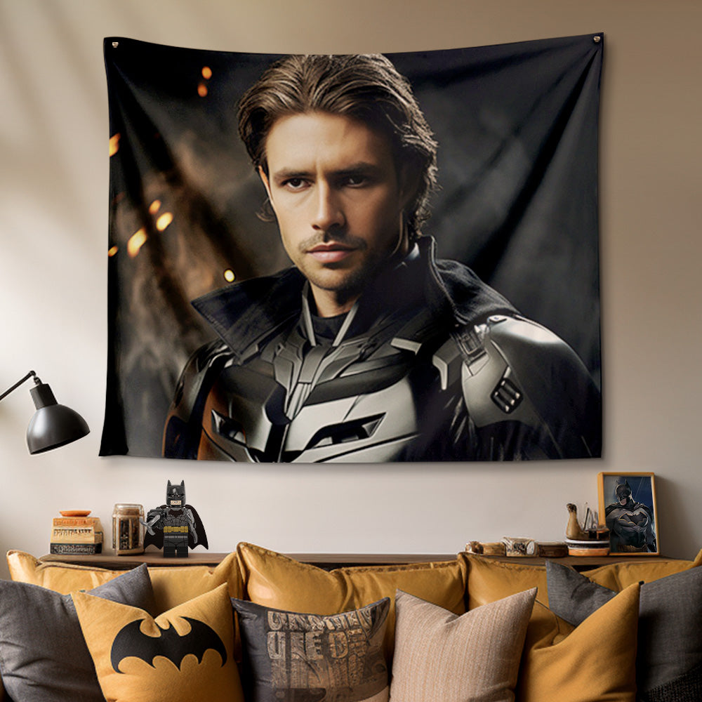 Personalized Face Batman Tapestry Custom Photo Portrait Gifts for Kids