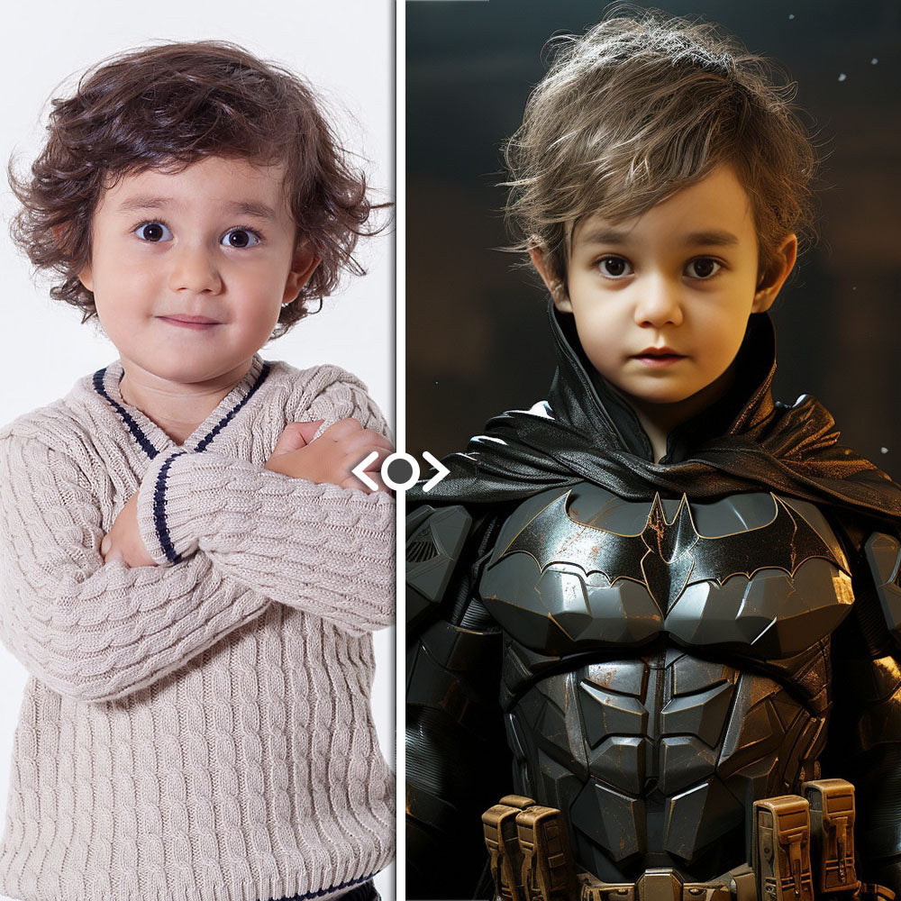 Personalized Face Batman Metal Poster Custom Photo Portrait Gifts for Kids