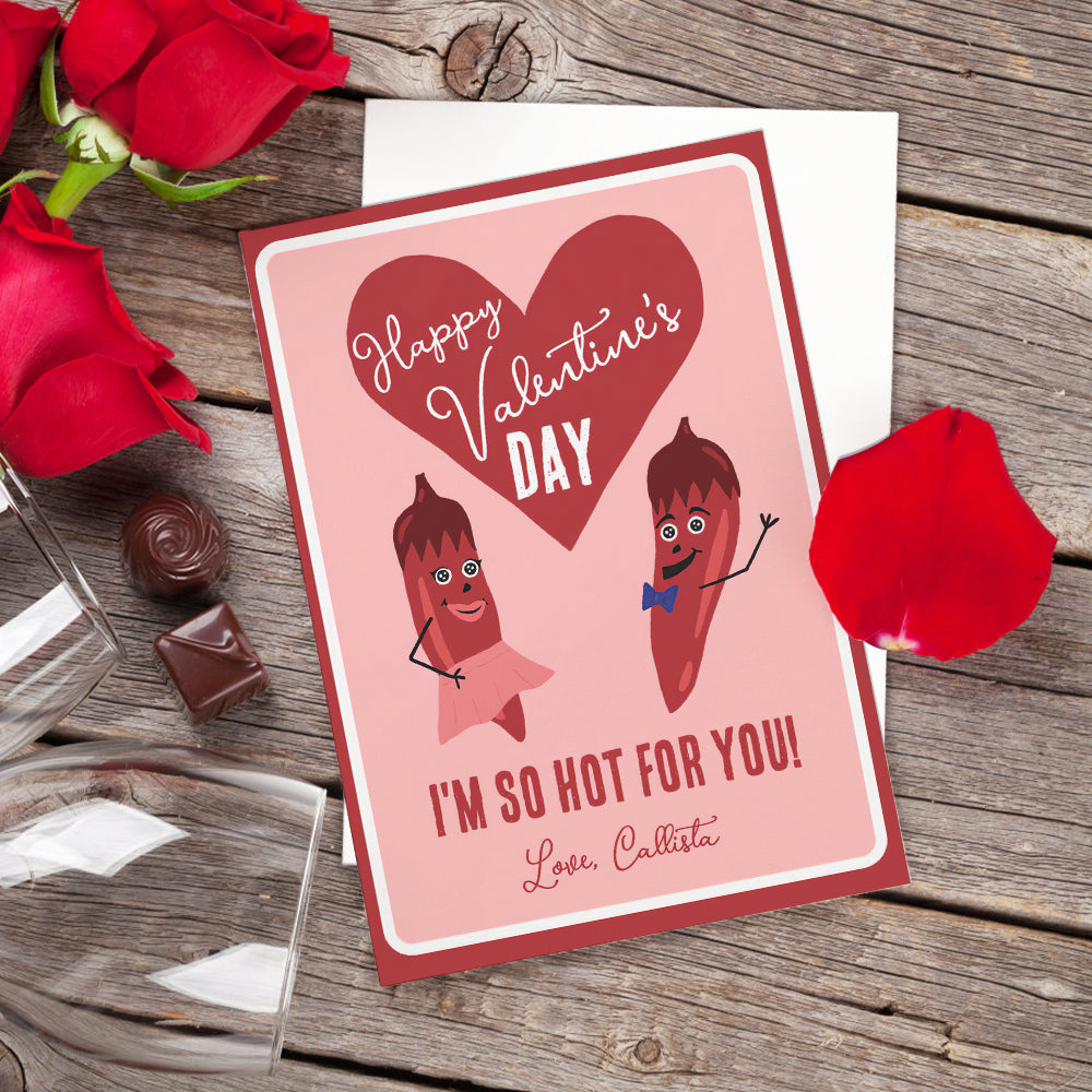 Funny Red Hot Pepper Valentine's Day Card