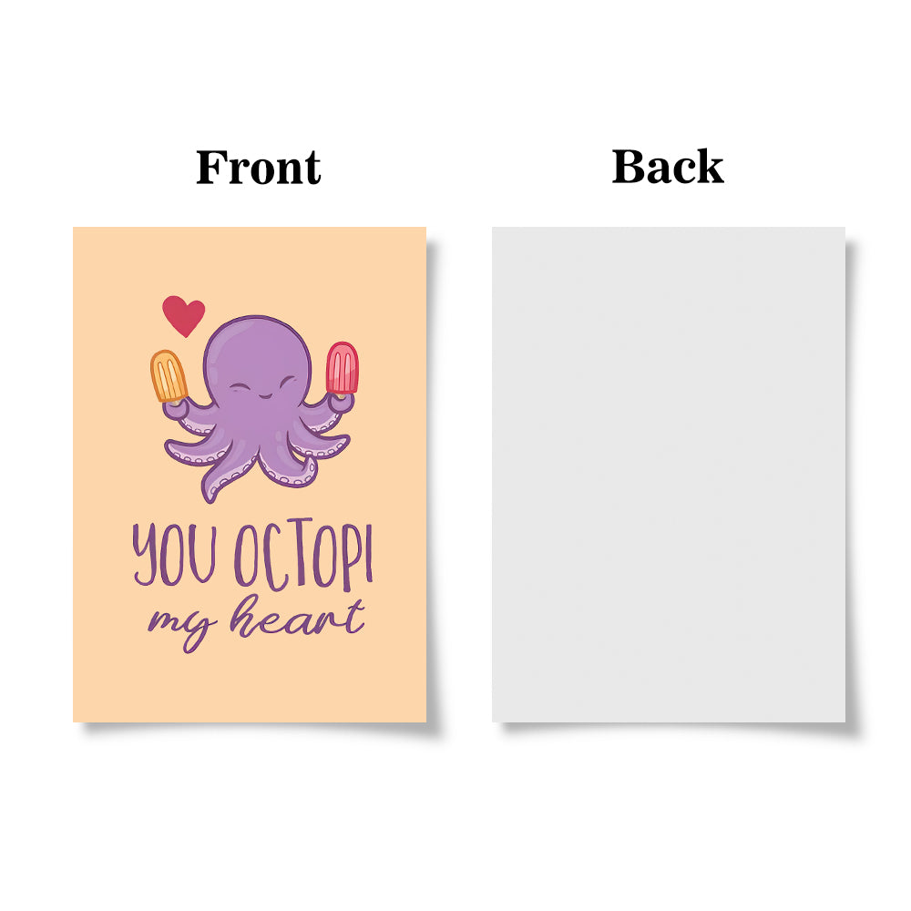 Funny You Octopi My Heart Octopus Valentine's Day Card