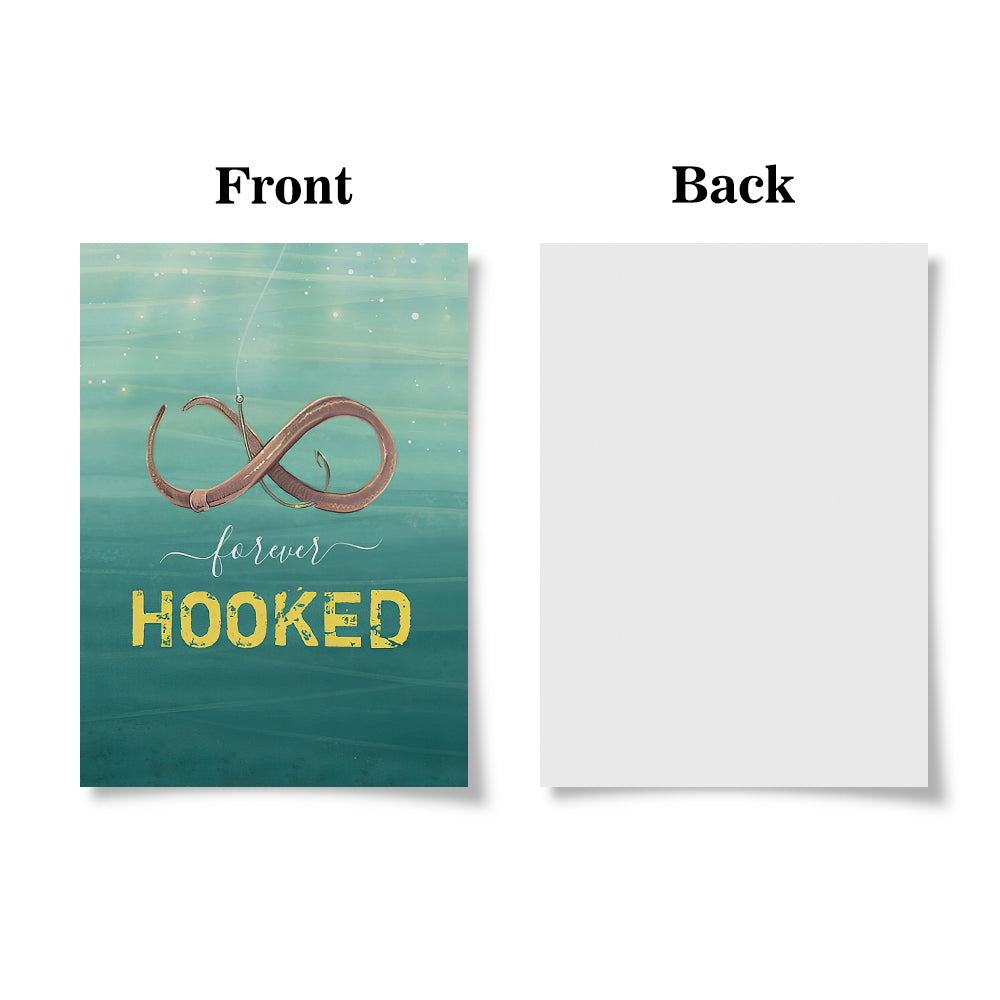 Hooked on You Funny Unique Fish Valentine's Day Greeting Card