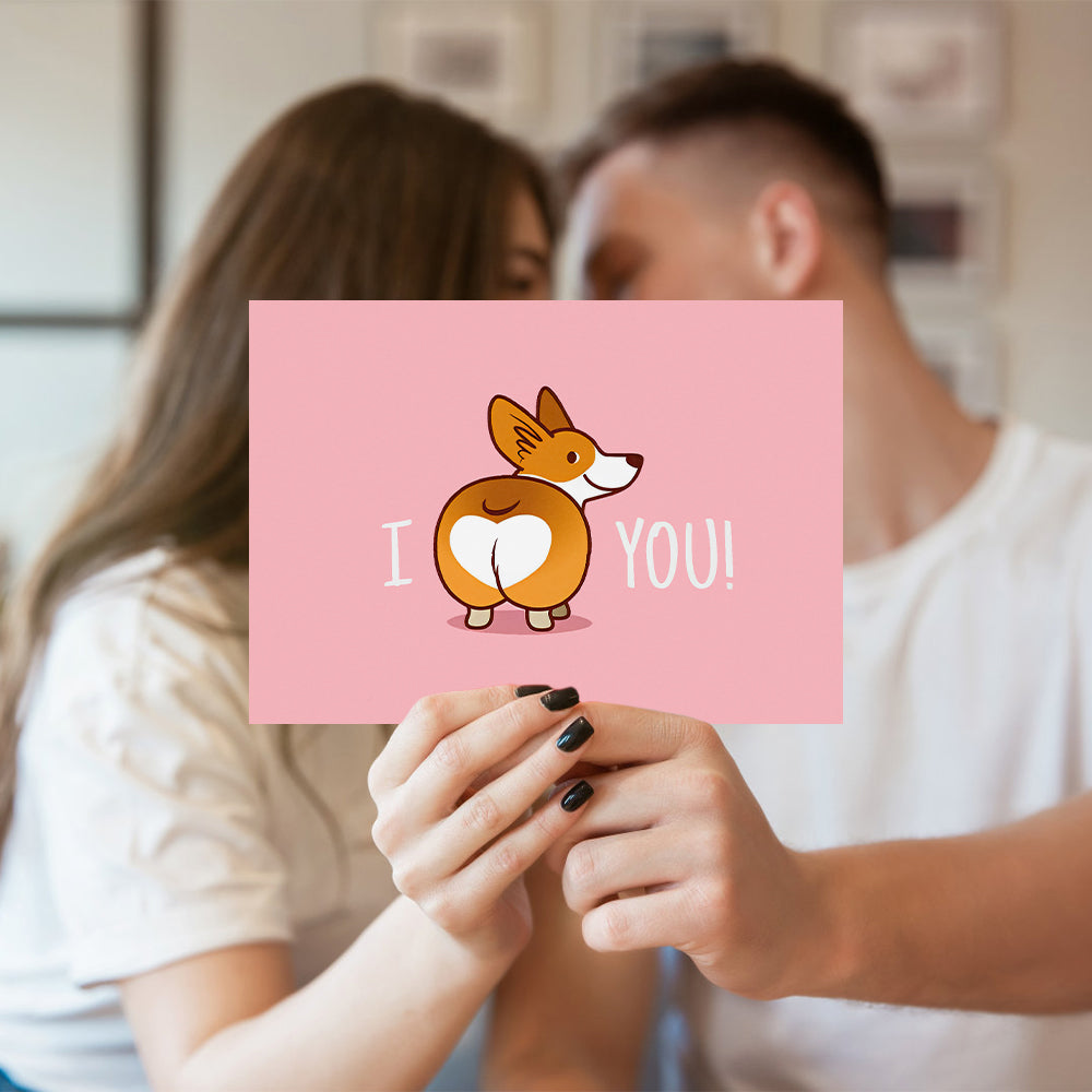 Corgi Butt Funny Valentine's Day Greeting Card