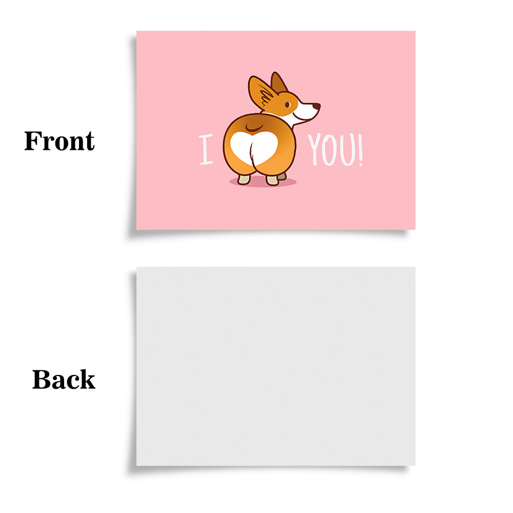 Corgi Butt Funny Valentine's Day Greeting Card