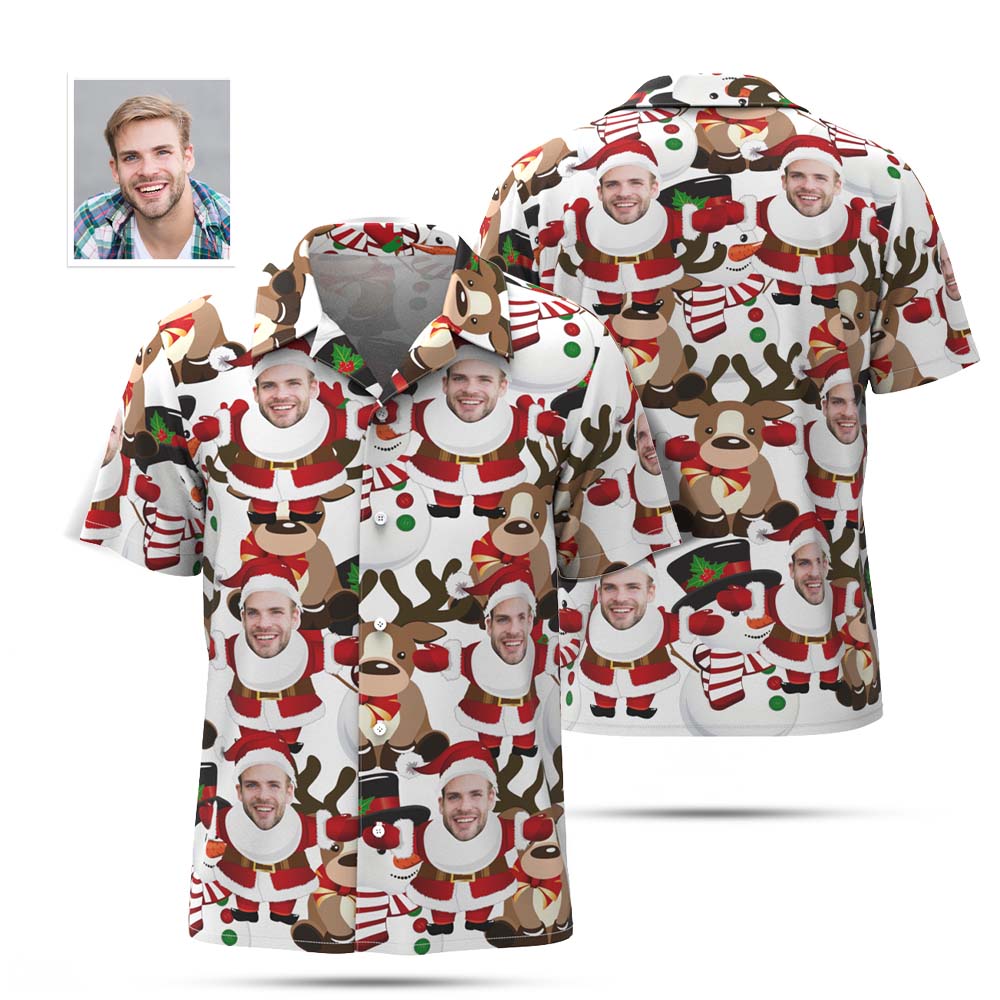 Custom Men's Santa Claus Party Hawaiian Shirts Christmas Gift