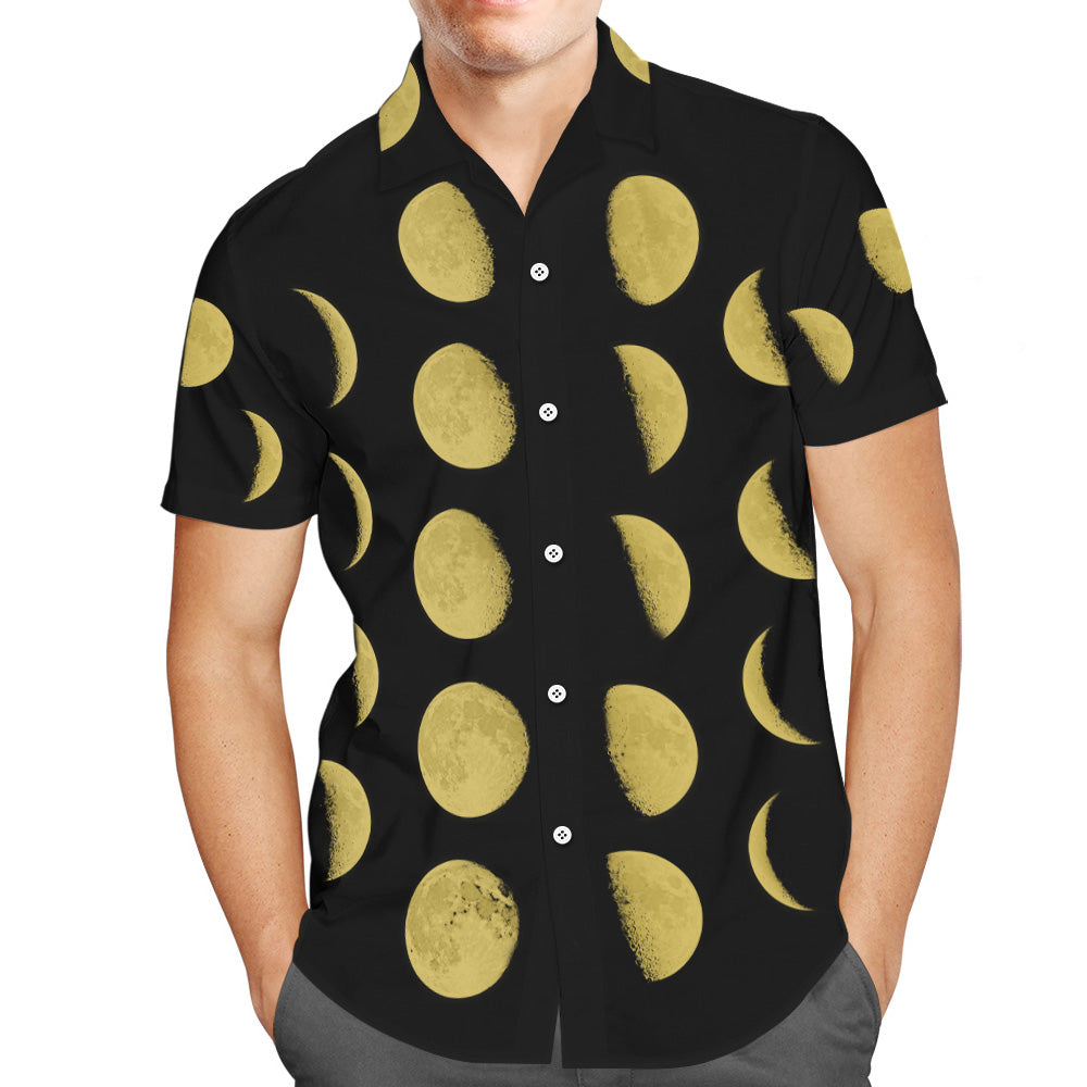 Custom Moon Phase Hawaiian Shirt For Men All Over Print Personalized Shirt