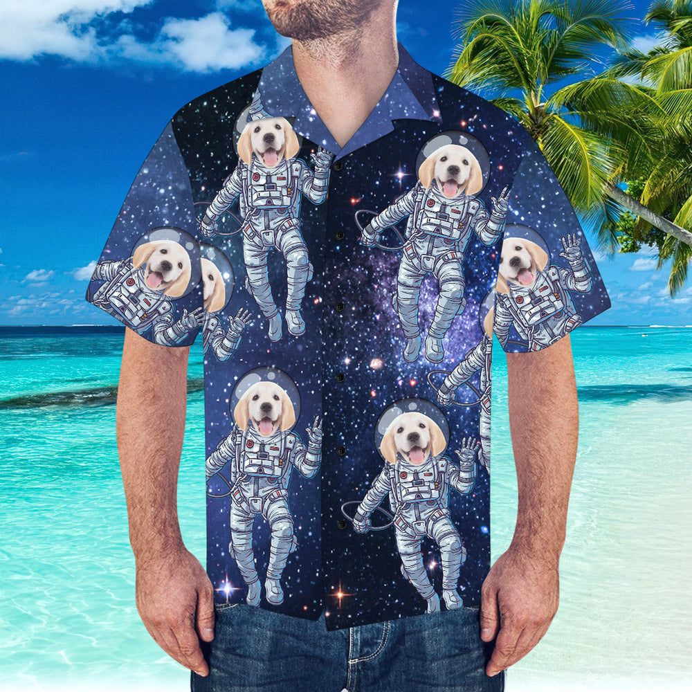 Custom Hawaiian Shirt with Face Personalized Hawaiian Shirt Galaxy Pattern Shirt