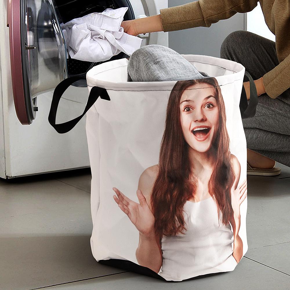 Custom Prints Laundry Basket with Your Photo Gift for Family