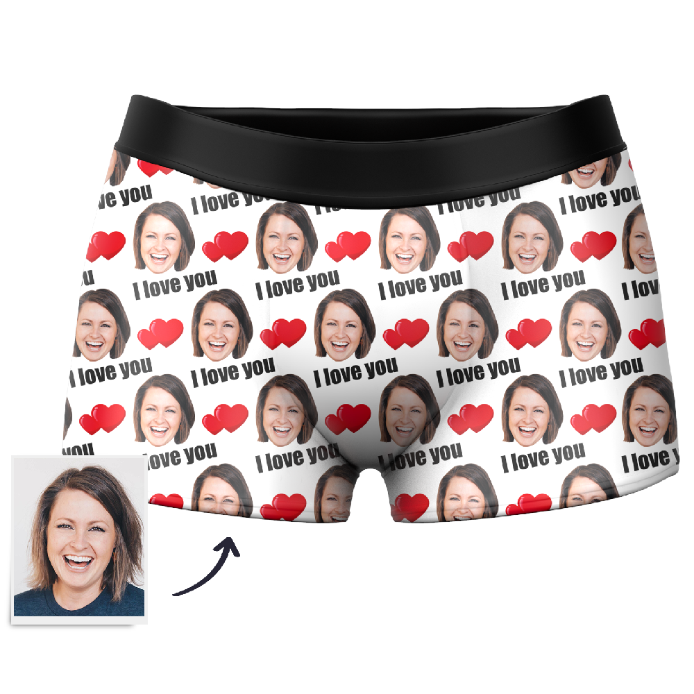 Couple Men's Custom Love Boxer Shorts