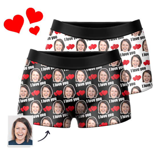 Couple Men's Custom Love Boxer Shorts