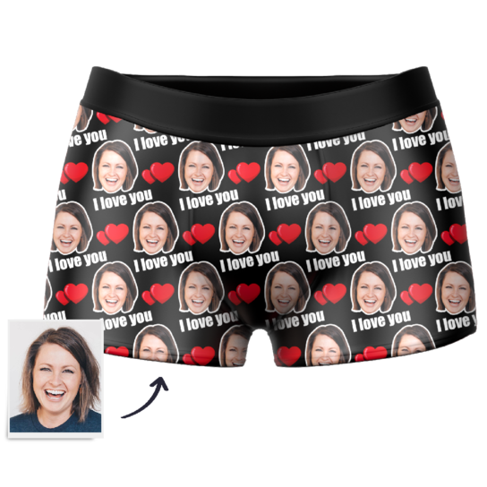 Couple Men's Custom Love Boxer Shorts