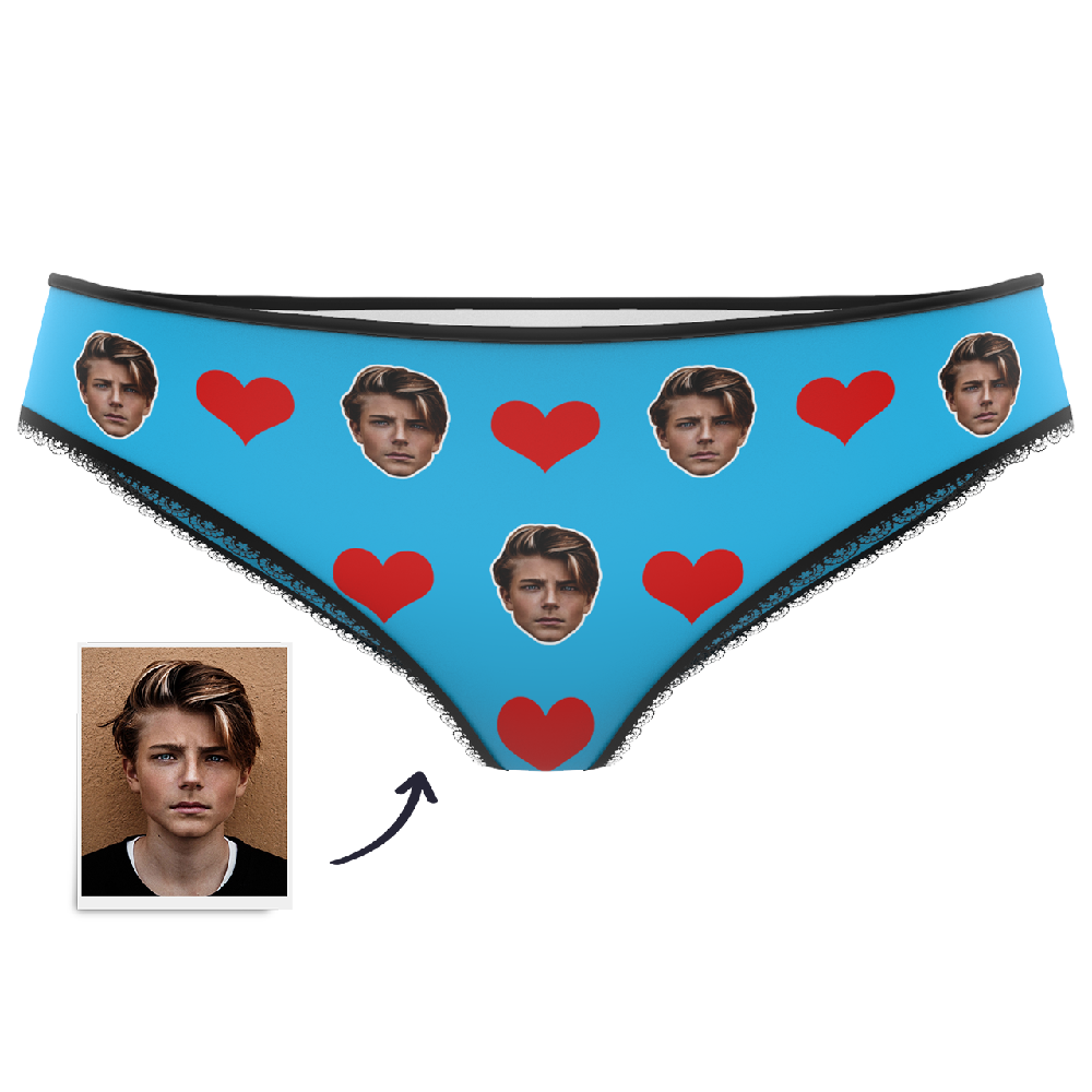 Couple Women's Custom Face Heart Panties